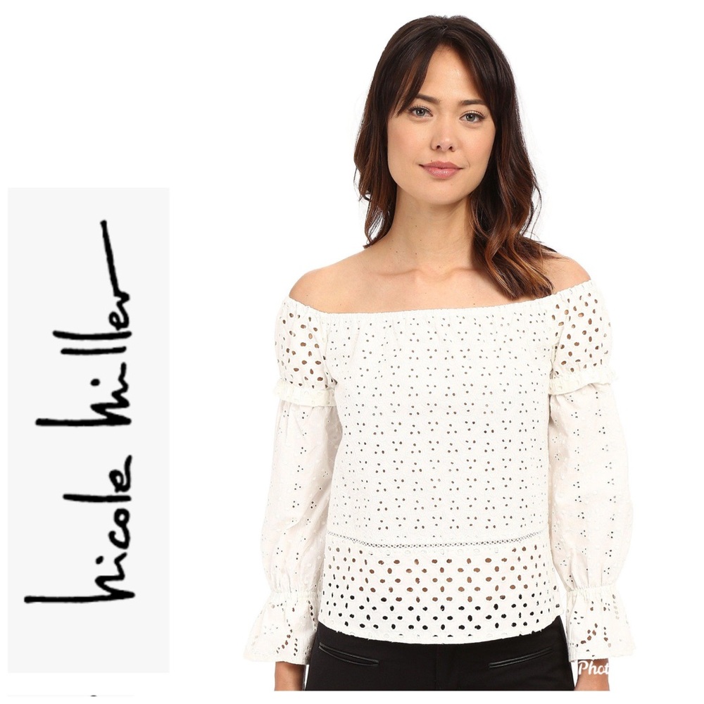 Nicole Miller eyelet off the shoulder top!